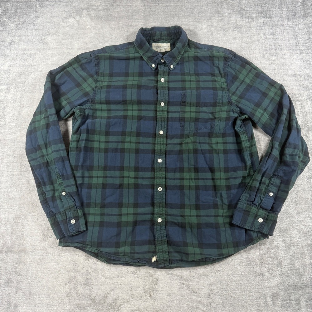Denim & Supply Ralph Lauren Shirt Mens XL Green Plaid Button Down Watch Tartan